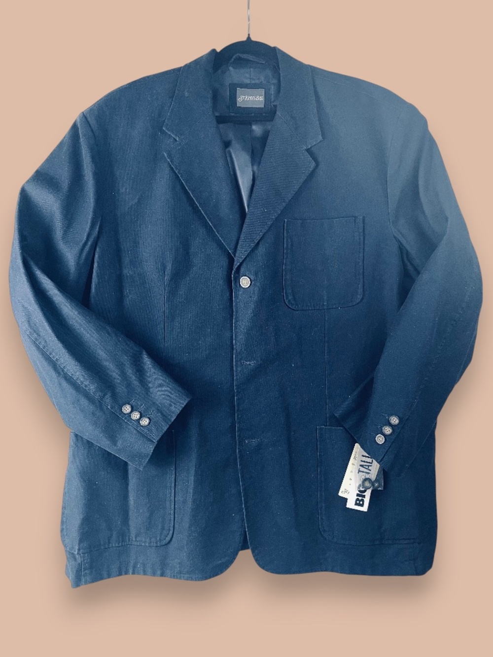 St. John's Bay Men's Sport Coat Blazer Aviator Navy Cotton NWT Preppy 3XT